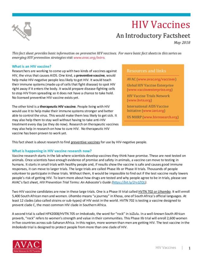 HIV Vaccine Awareness Toolkit