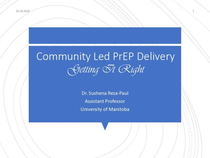 Community Led PrEP Delivery Getting It Right
