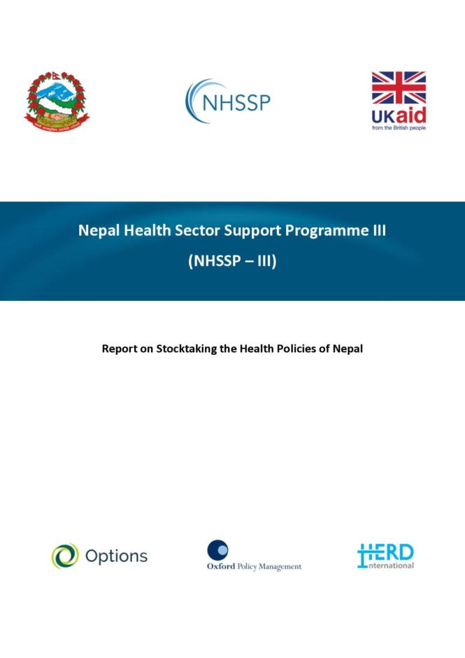 Nepal Health Sector Support Programme III (NHSSP – III)