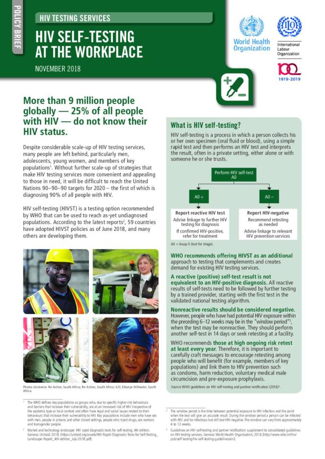 Policy Brief: HIV Self-testing at the Workplace