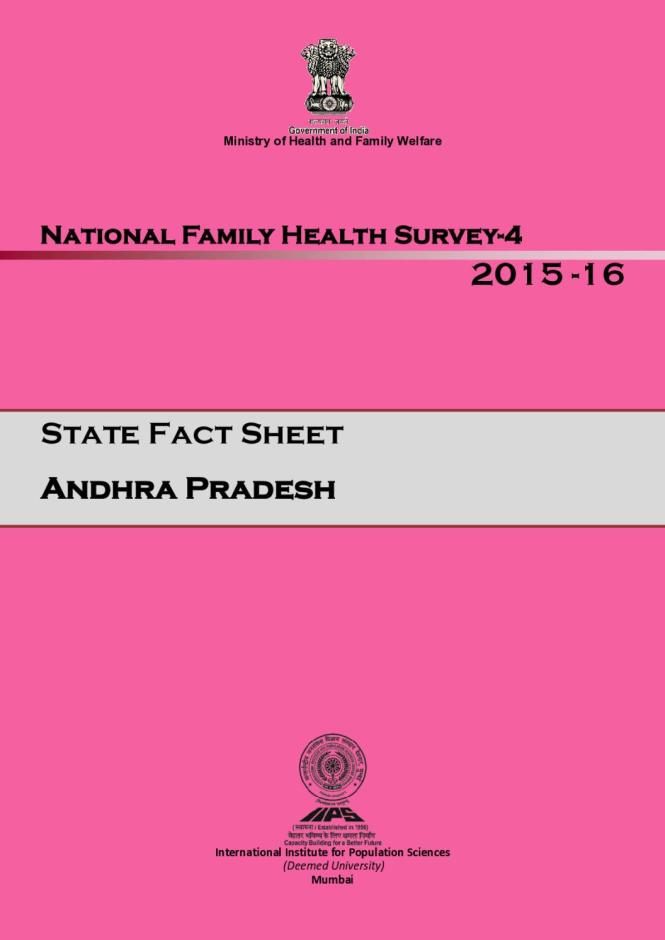National Family Health Survey 2015-2016 (NFHS-4): State Fact Sheet 