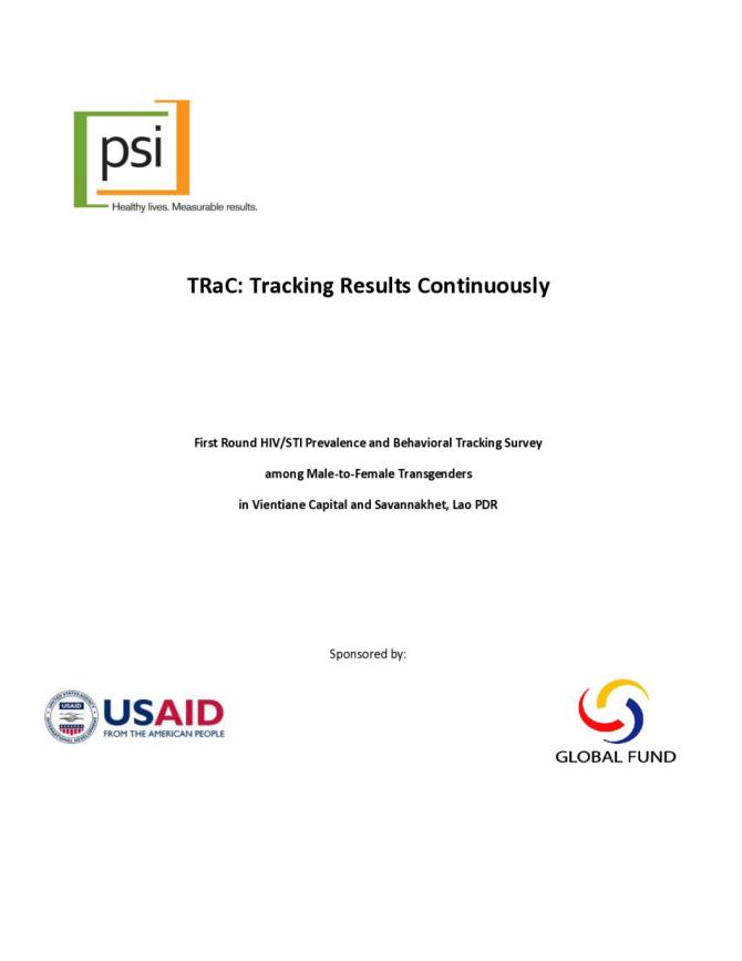 HIV/STI Prevalence and Behavioral Tracking Survey among Male-to-Female Transgenders in Vientiane Capital and Savannakhet, Lao PDR: Round I - 2010
