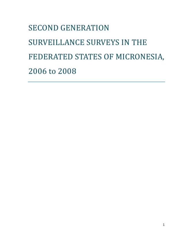 Second Generation Surveillance Surveys in the Federated States of Micronesia (2006-2008)