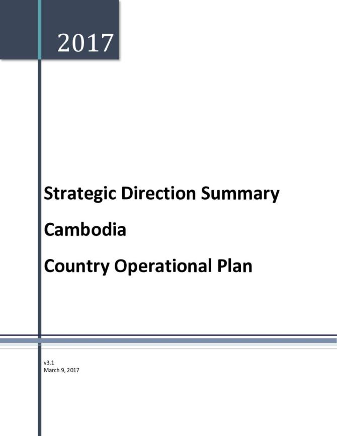 Cambodia 2017 Country Operational Plan Strategic Direction Summary