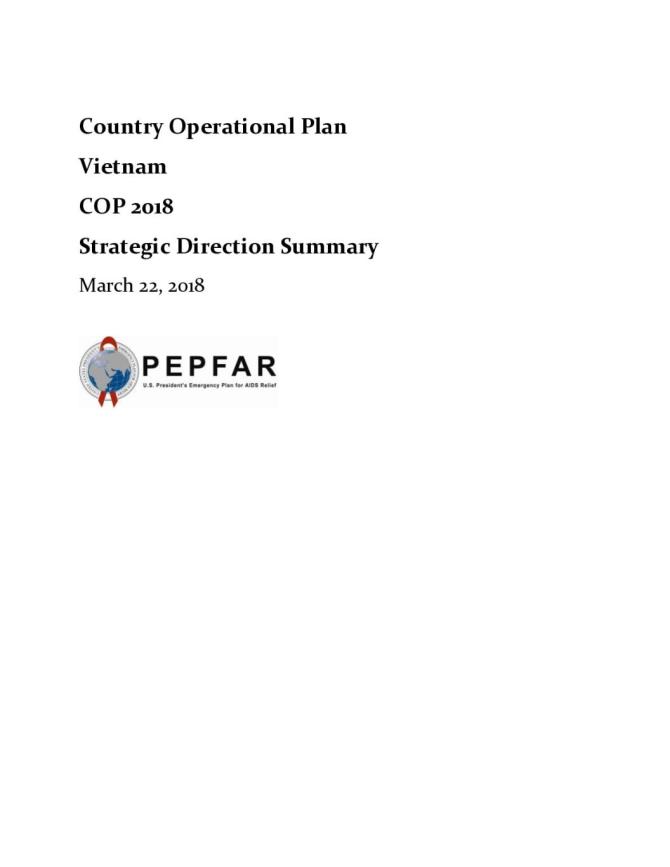 Vietnam 2018 Country Operational Plan Strategic Direction Summary
