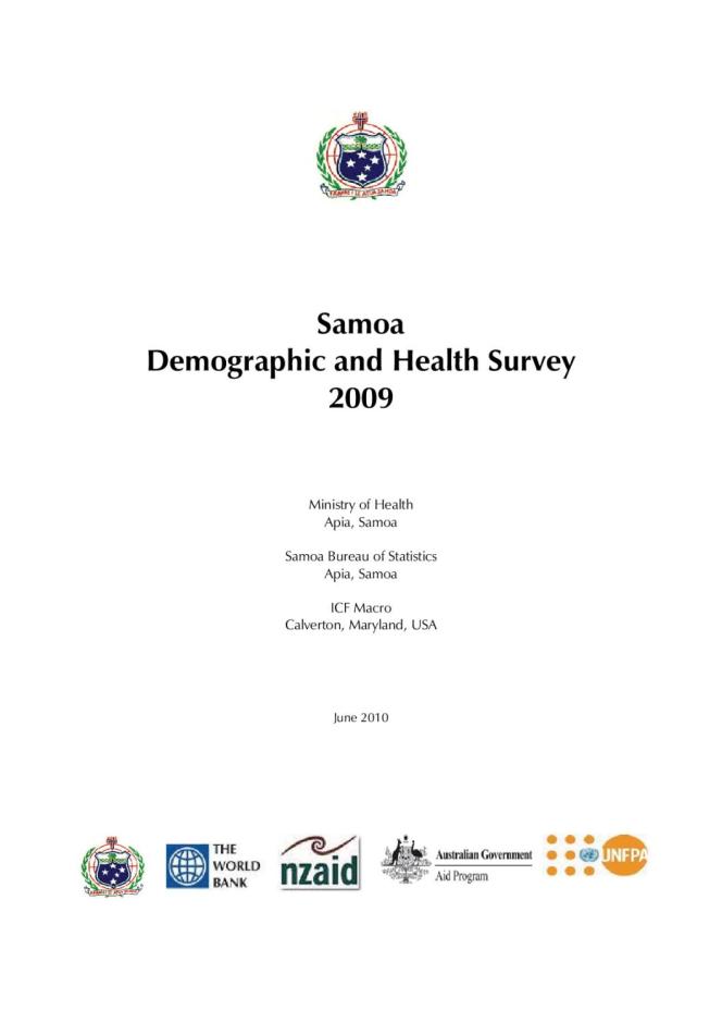 Samoa: Demographic and Health Survey 2009