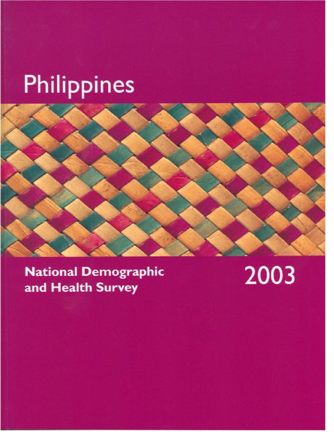 Philippines: National Demographic and Health Survey 2003