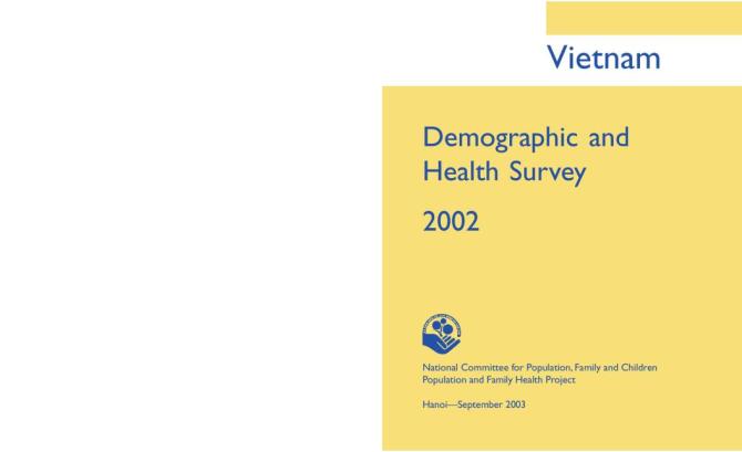 Vietnam: Demographic and Health Survey 2002