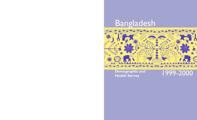 Bangladesh: Demographic and Health Survey 1999-2000