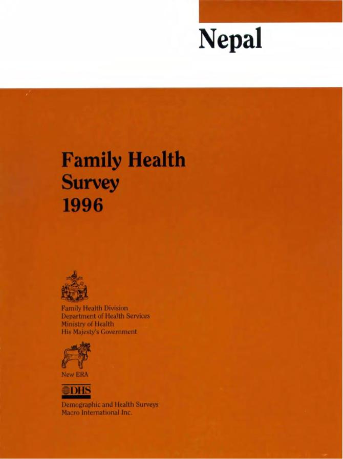 Nepal: Family Health Survey 1996
