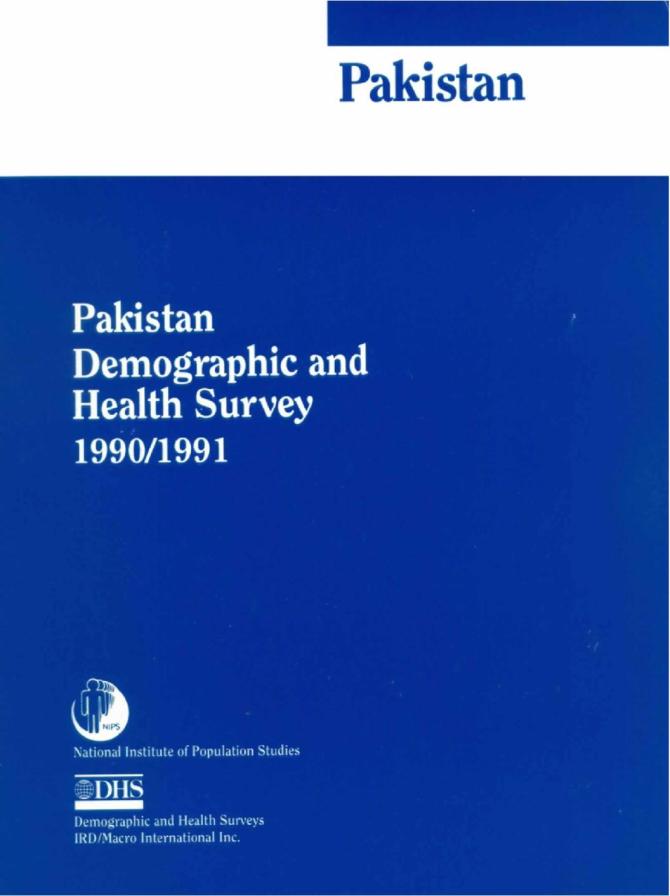 Pakistan: Demographic and Health Survey 1990-1991