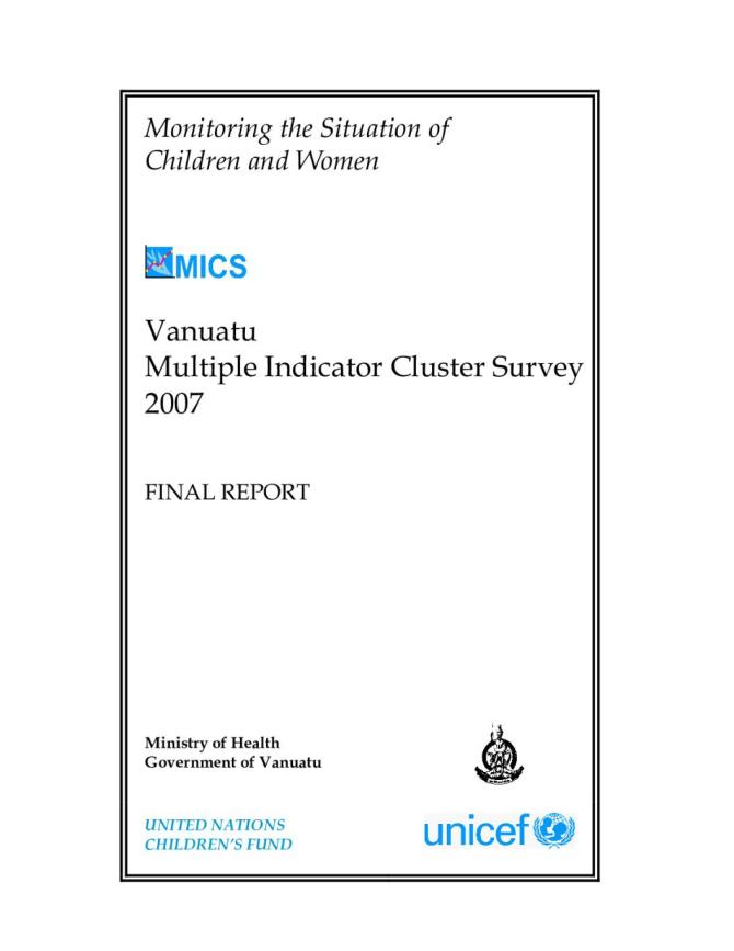 Vanuatu: Multiple Indicator Cluster Survey 2007