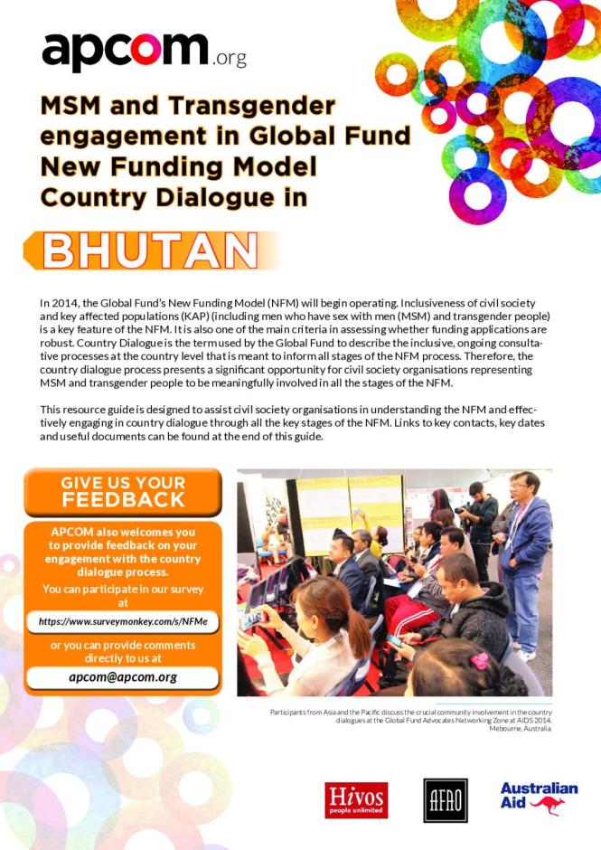 MSM and Transgender Engagement in Global Fund New Funding Model Country Dialogue in Bhutan