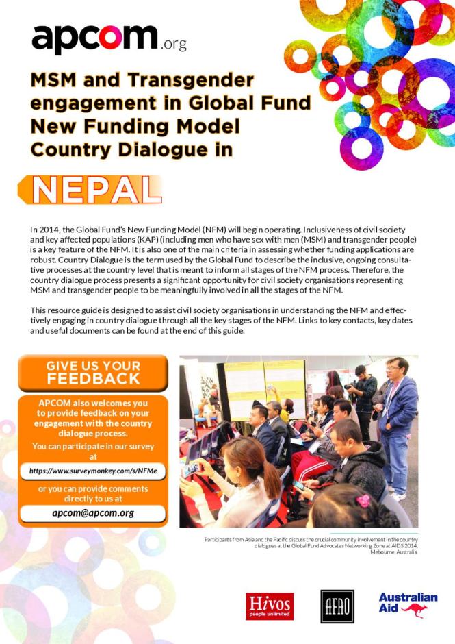 MSM and Transgender Engagement in Global Fund New Funding Model Country Dialogue in Nepal