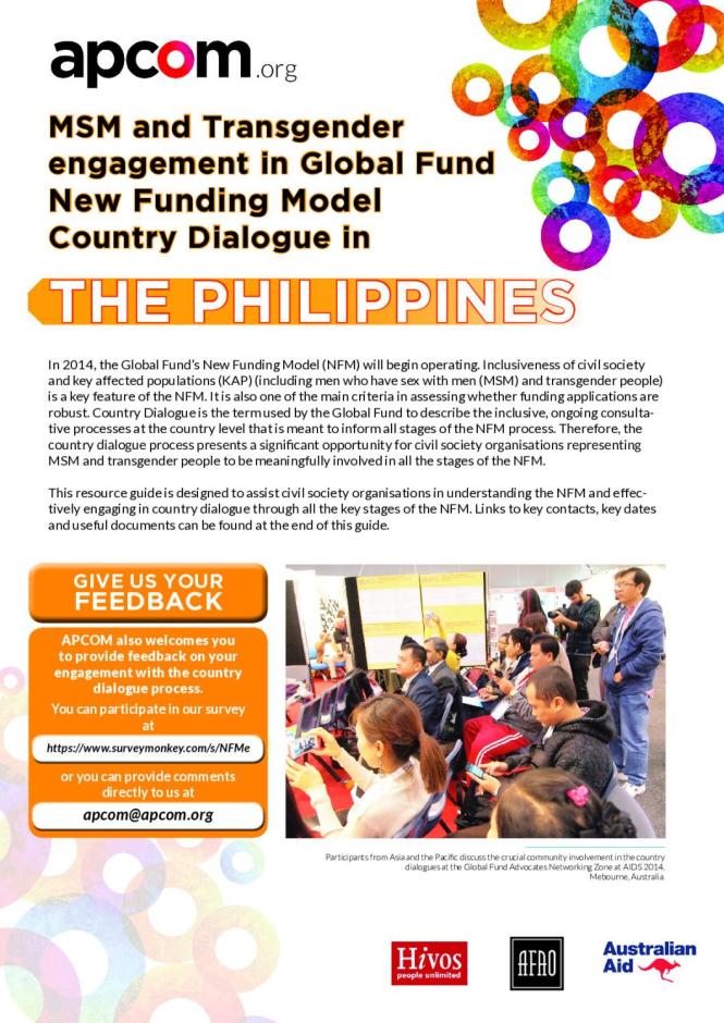 MSM and Transgender Engagement in Global Fund New Funding Model Country Dialogue in the Philippines