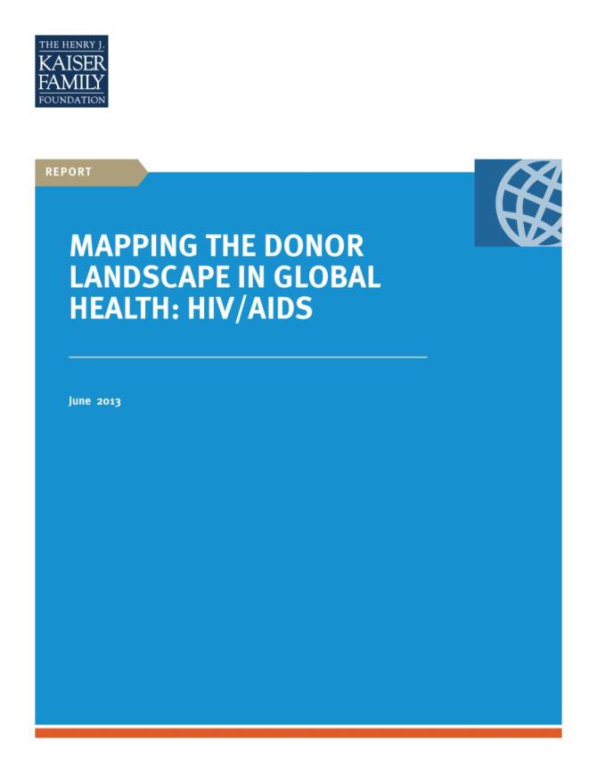 Mapping the Donor Landscape in Global Health: HIV/AIDS
