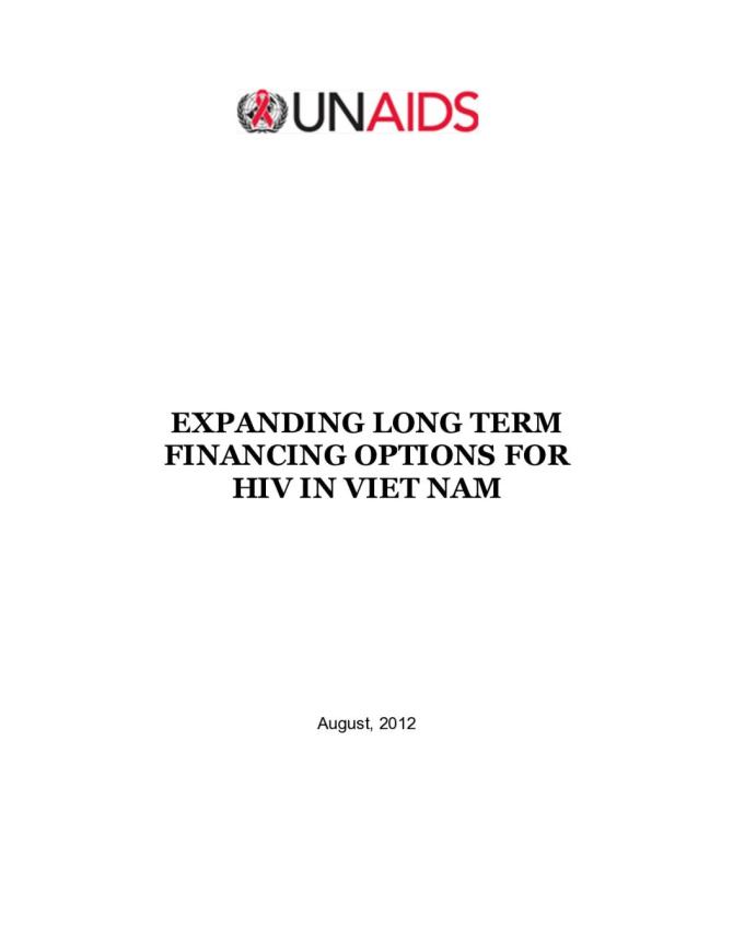 Expanding Long Term Financing Options for HIV in Viet Nam