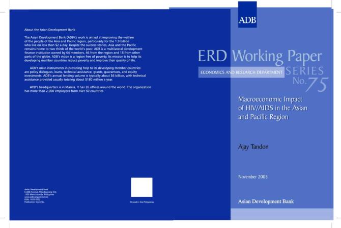 Macroeconomic Impact of HIV/AIDS in the Asian and Pacific Region