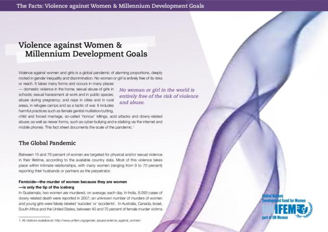 The Facts: Violence against Women & Millennium Development Goals