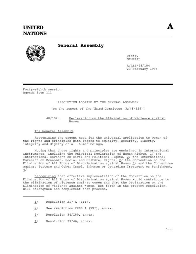 Convention on the Elimination of All Forms of Discrimination Against Women