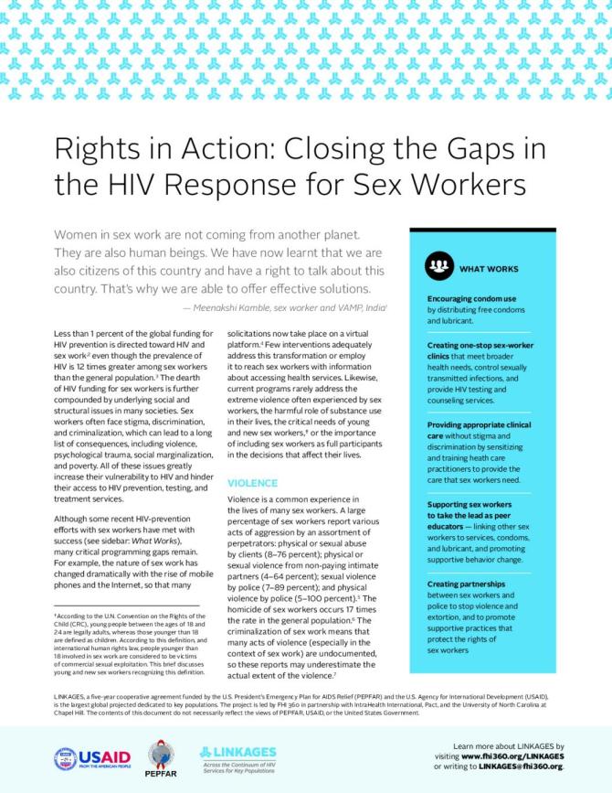 Rights in Action: Closing the Gaps in the HIV Response for Sex Workers