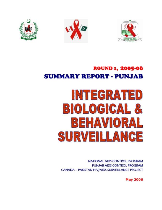 Integrated Biological and Behavioral Survey in Pakistan Summary Report - Punjab: Round 1 - 2005-2006