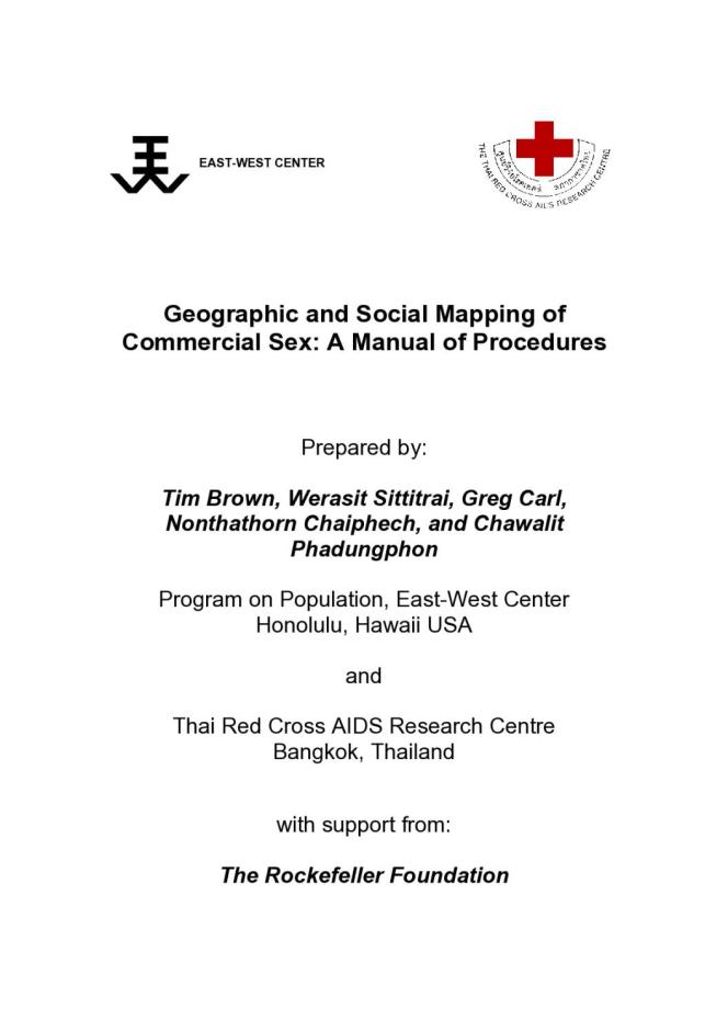 Geographic and Social Mapping of Commercial Sex: A Manual of Procedures