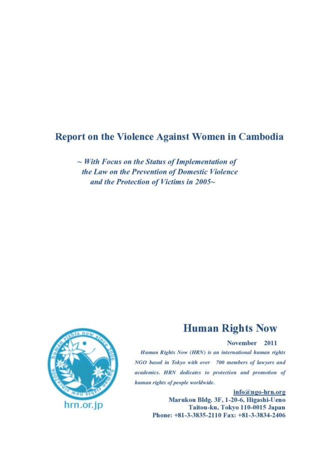 Report on the Violence Against Women in Cambodia