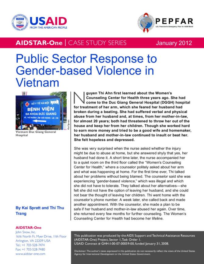 Public Sector Response to Gender-based Violence in Vietnam