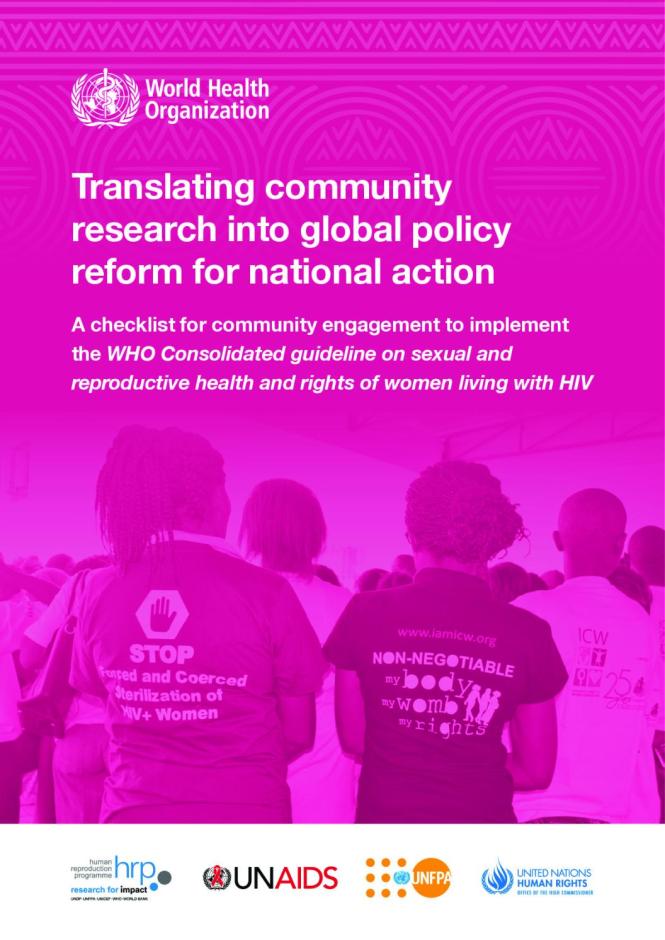 Translating Community Research into Global Policy Reform for National Action