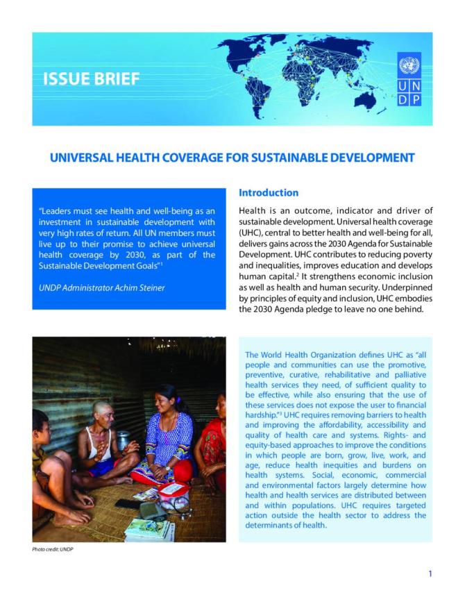Universal Health Coverage for Sustainable Development