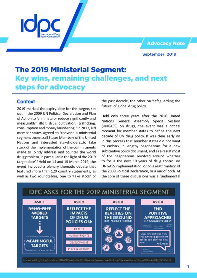 The 2019 Ministerial Segment: Key Wins, Remaining Challenges, and Next Steps for Advocacy