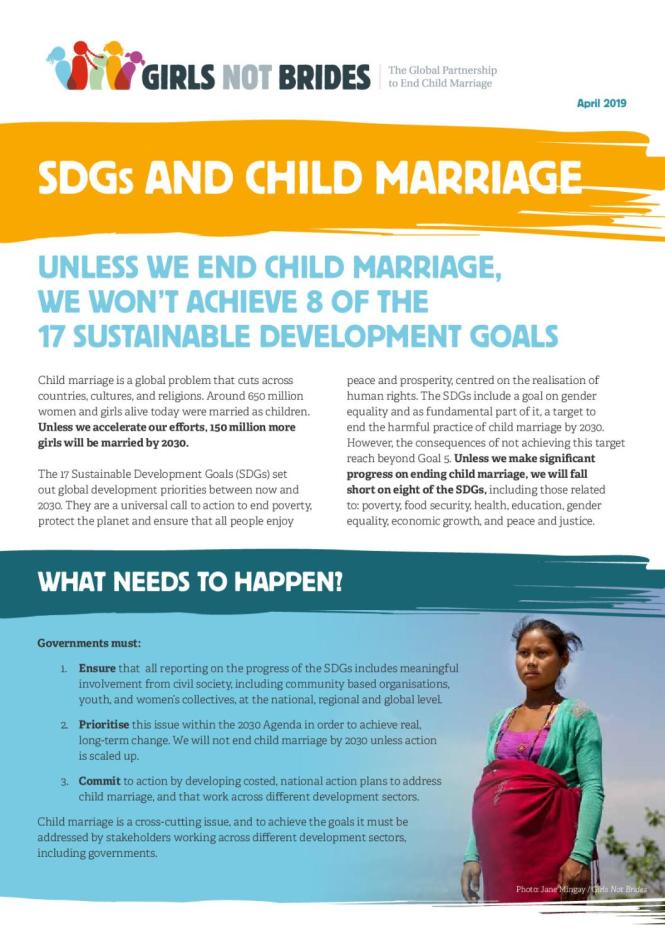 SDGs and Child Marriage