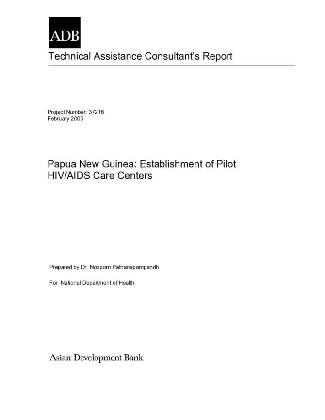 Papua New Guinea: Establishment of Pilot HIV/AIDS Care Centers