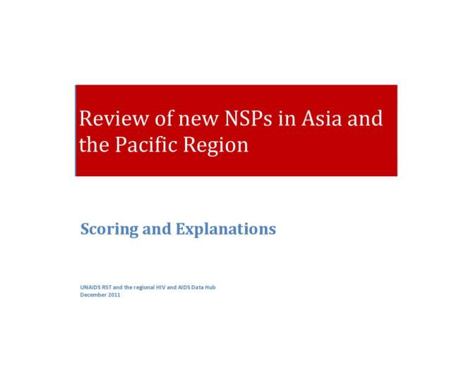 Review of New NSPs in Asia and the Pacific Region: Scoring and Explanations
