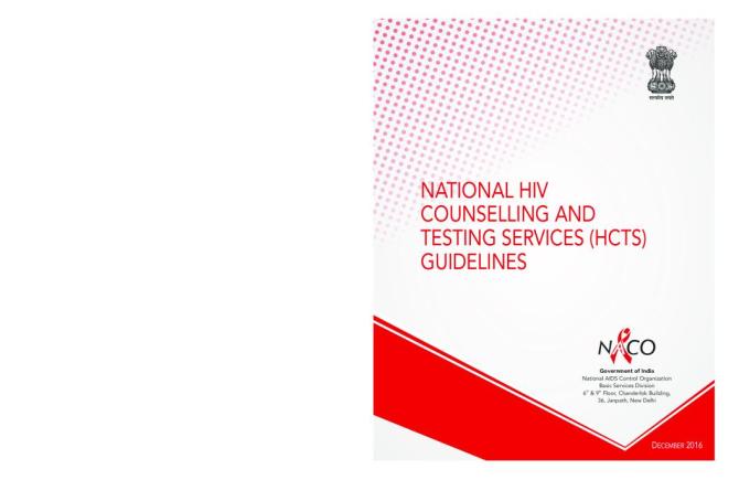 National HIV Counselling and Testing Services (HCTS) Guidelines 2016