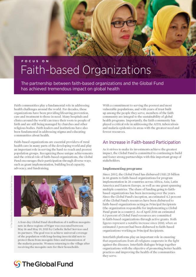 FOCUS ON: Faith-based Organizations