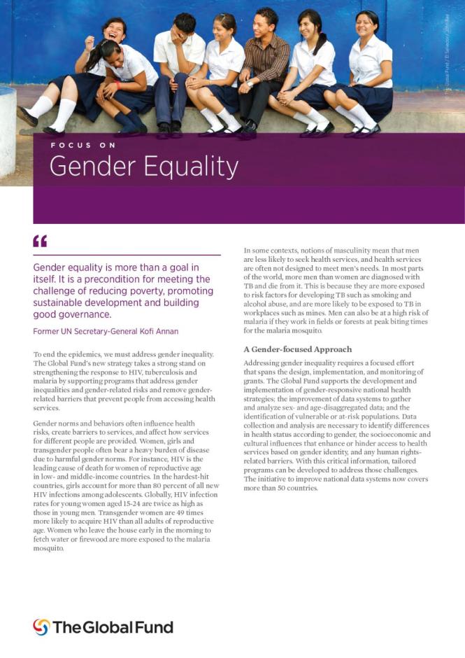 FOCUS ON: Gender Equality