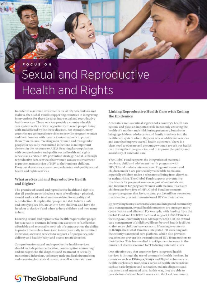 FOCUS ON: Sexual and Reproductive Health and Rights