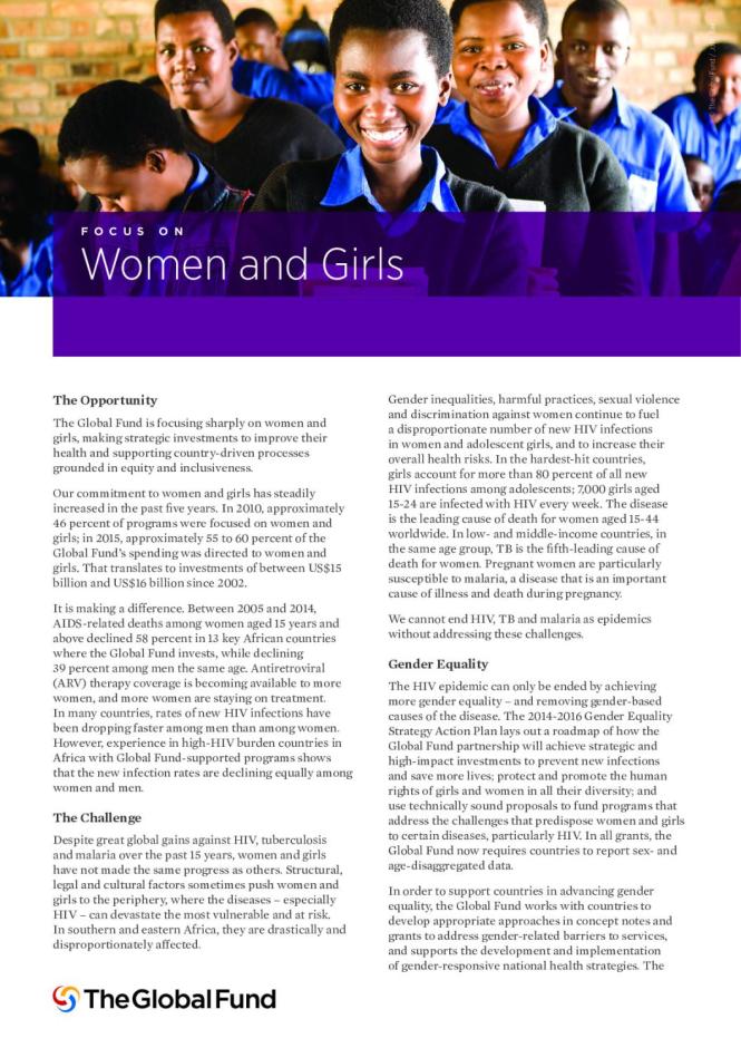 FOCUS ON: Women and Girls
