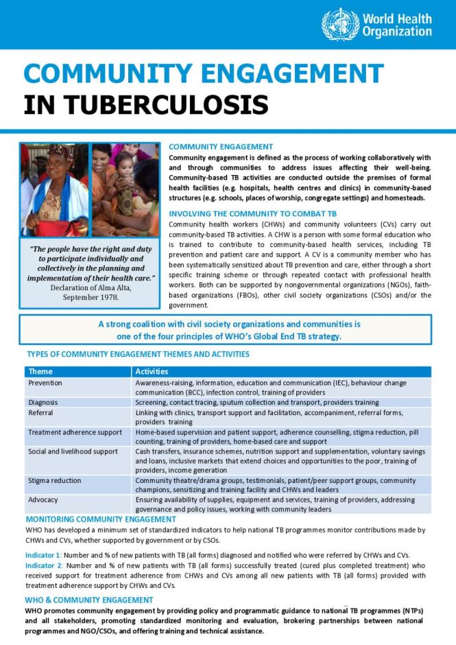 Community Engagement in Tuberculosis