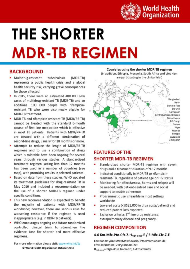 The Shorter Multidrug-Resistant Tuberculosis (MDR-TB) Treatment
