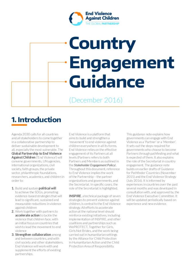 Country Engagement Guidance: The Global Partnership