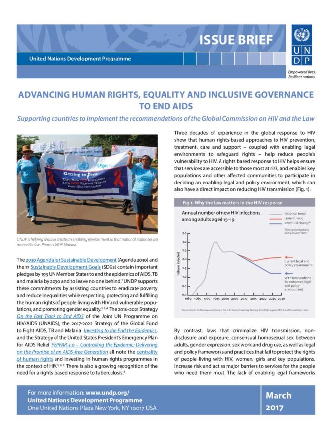 Advancing Human Rights, Equality and Inclusive Governance to End AIDS