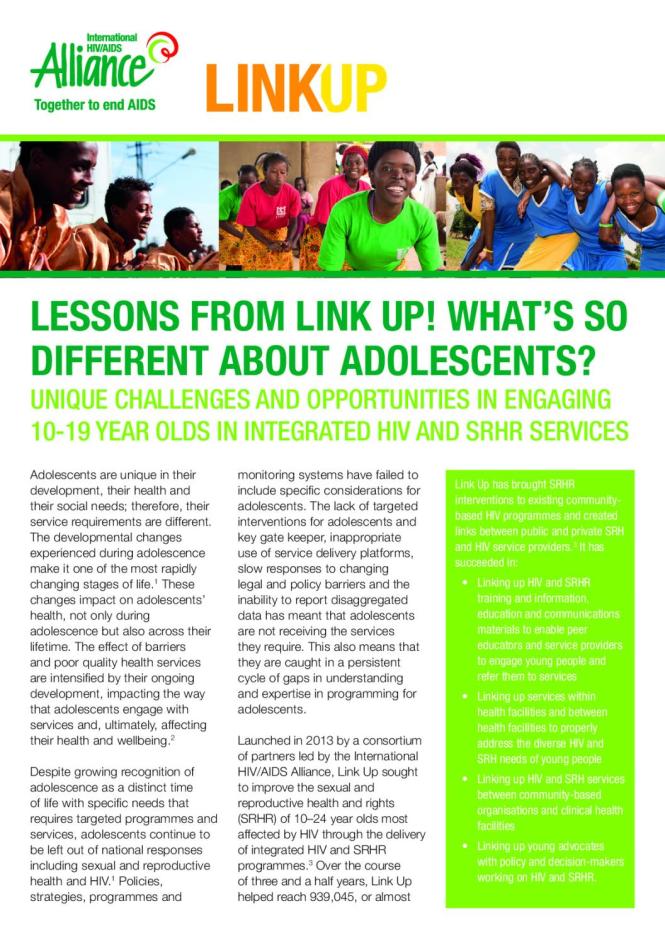 Lessons from Link Up! What's So Different About Adolescents?