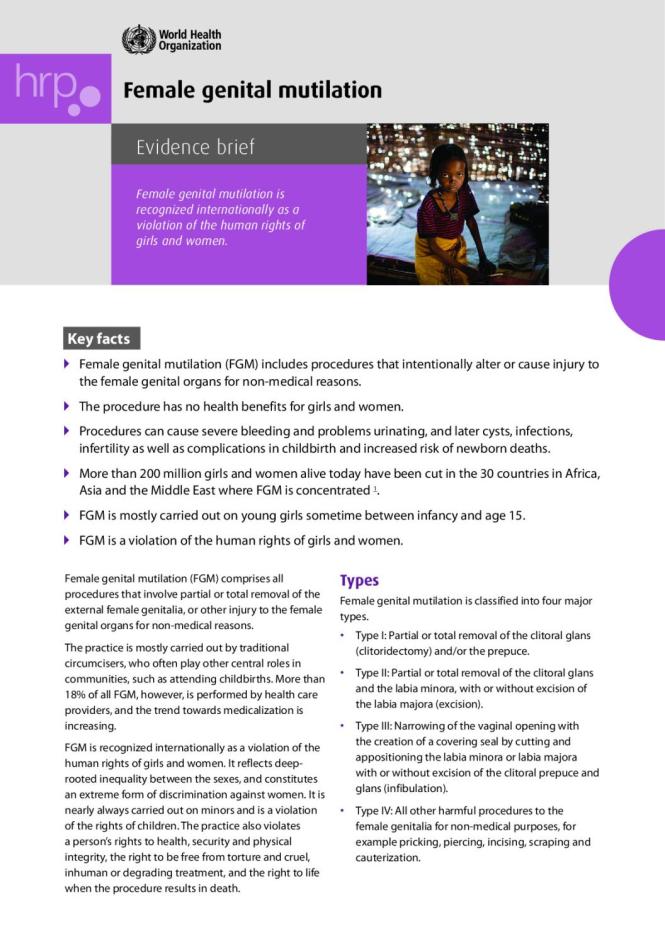 Female Genital Mutilation - Evidence Brief