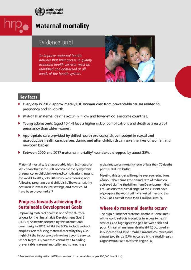 Maternal Mortality - Evidence Brief