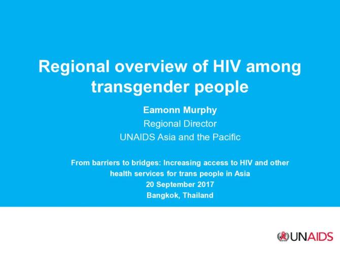 Regional Overview of HIV among Transgender People