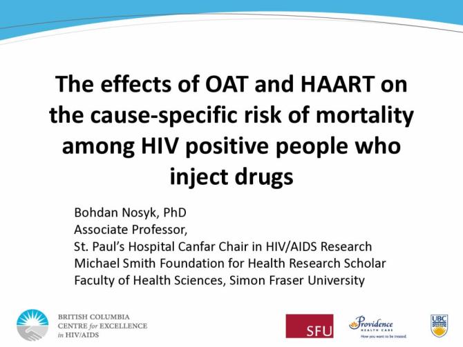The Effects of OAT and HAART on the Cause-specific Risk of Mortality among HIV Positive People who Inject Drugs