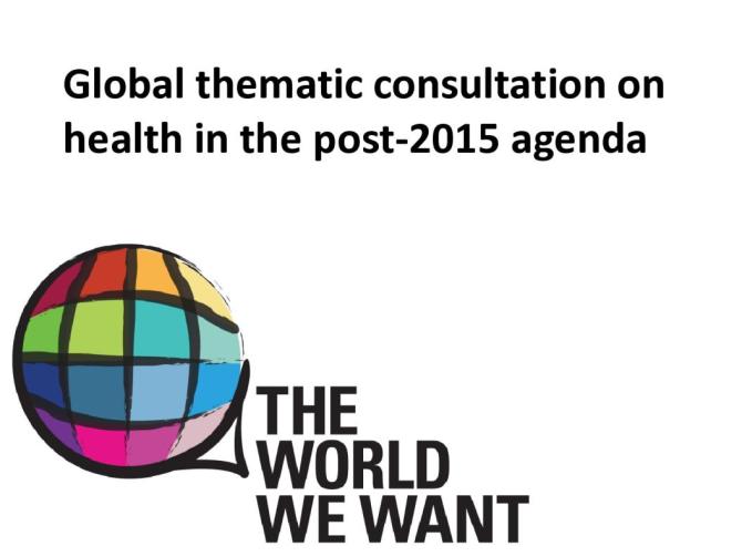 Global Thematic Consultation on Health in the Post-2015 Agenda